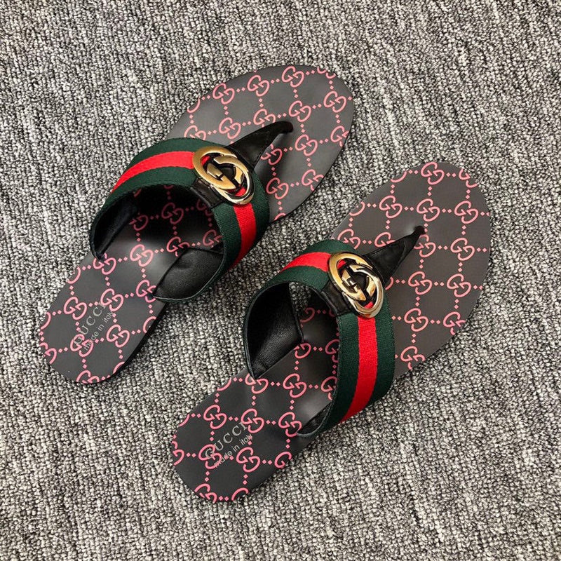YGS011 Women and Man Leather Slippers 36-44 Shoes with Box